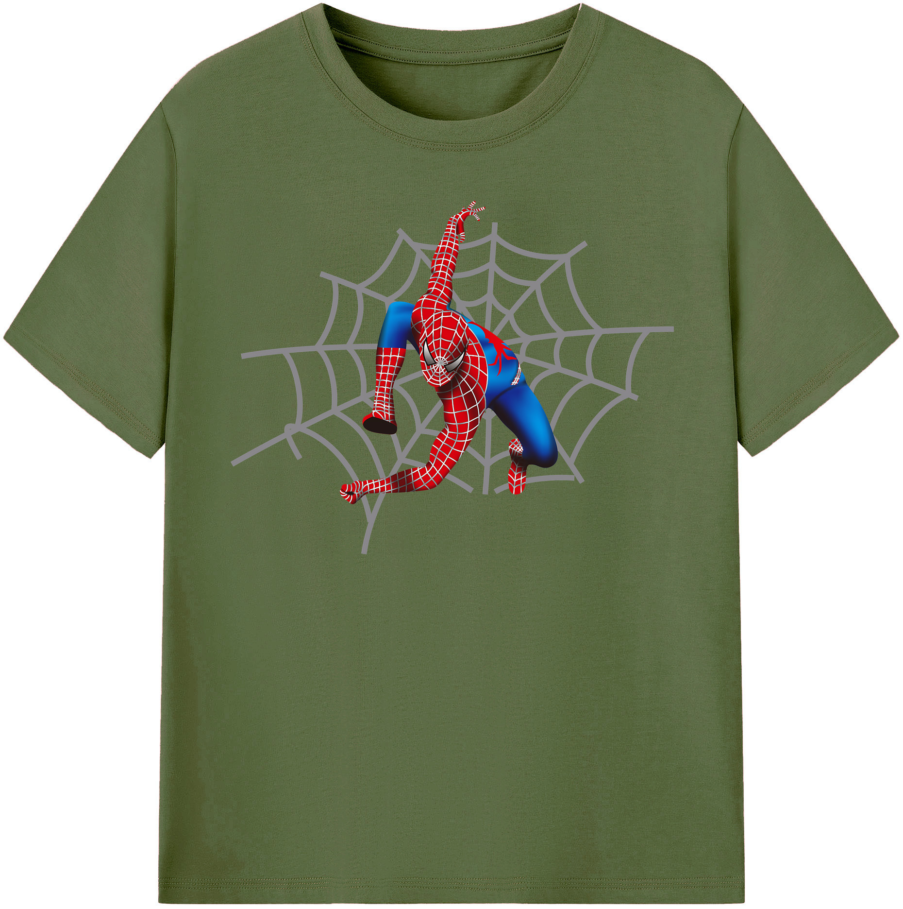 （画像用） Spider Man スパイダーマン 綿100％半袖Tシャツ（フロントプリント）